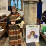 person dressed as a shepherd for a nativity