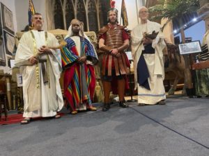 group of people dressed in biblical clothes